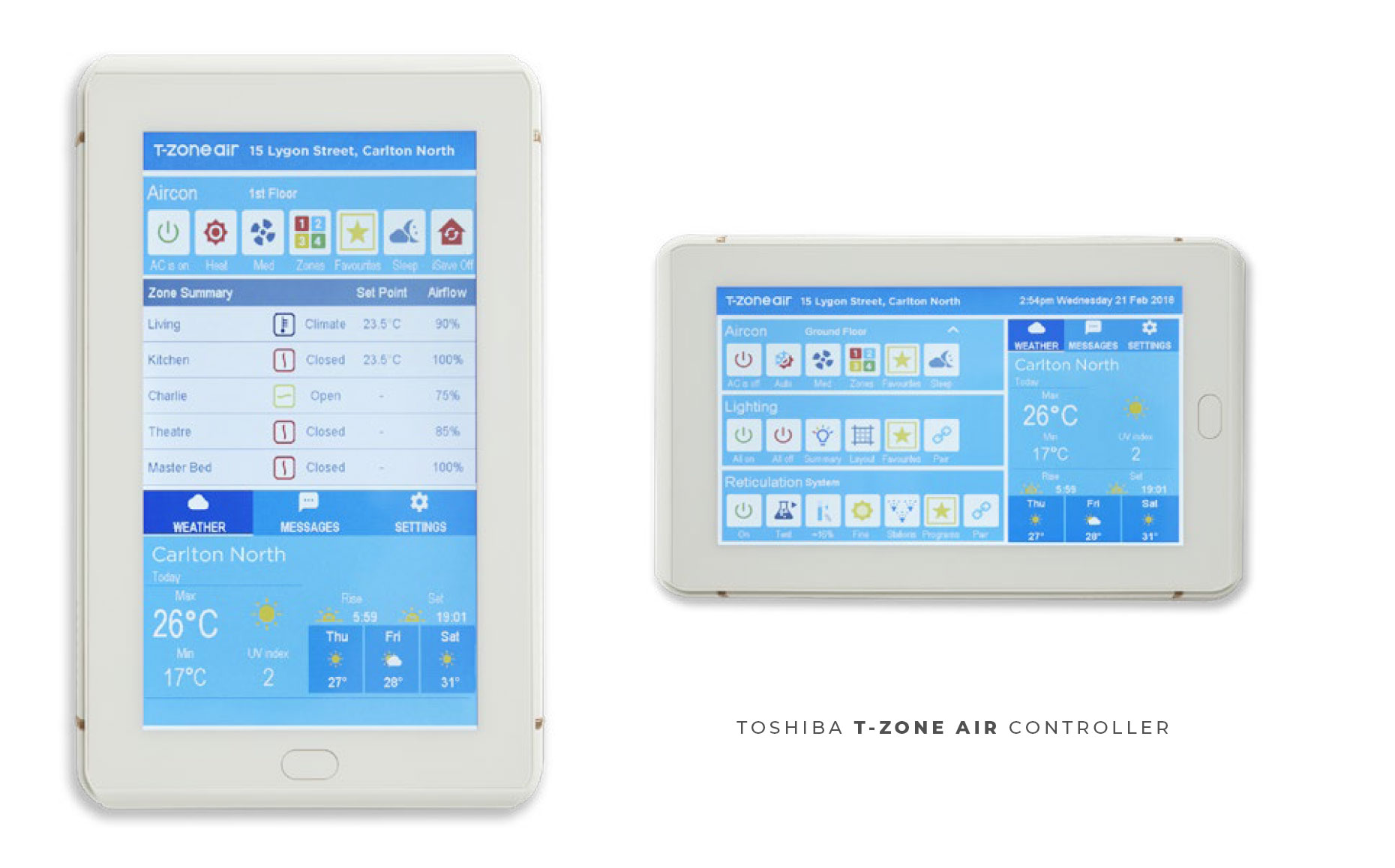 Heating and Cooling Control Panel